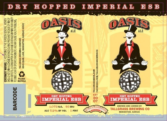 Tallgrass Oasis Double ESB beer Label Full Size
