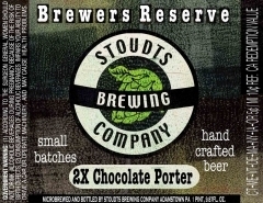 Stoudts 2x Chocolate Porter beer Label Full Size