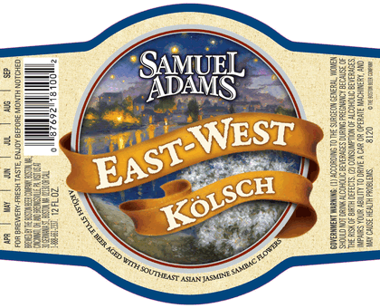 Sam Adams East West Kolsch beer Label Full Size