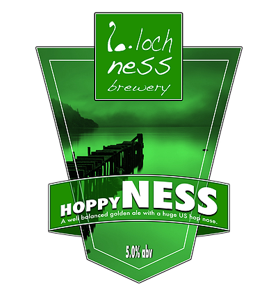 Loch Ness HoppyNess beer Label Full Size