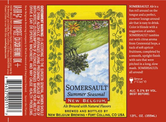 New Belgium Somersault beer Label Full Size