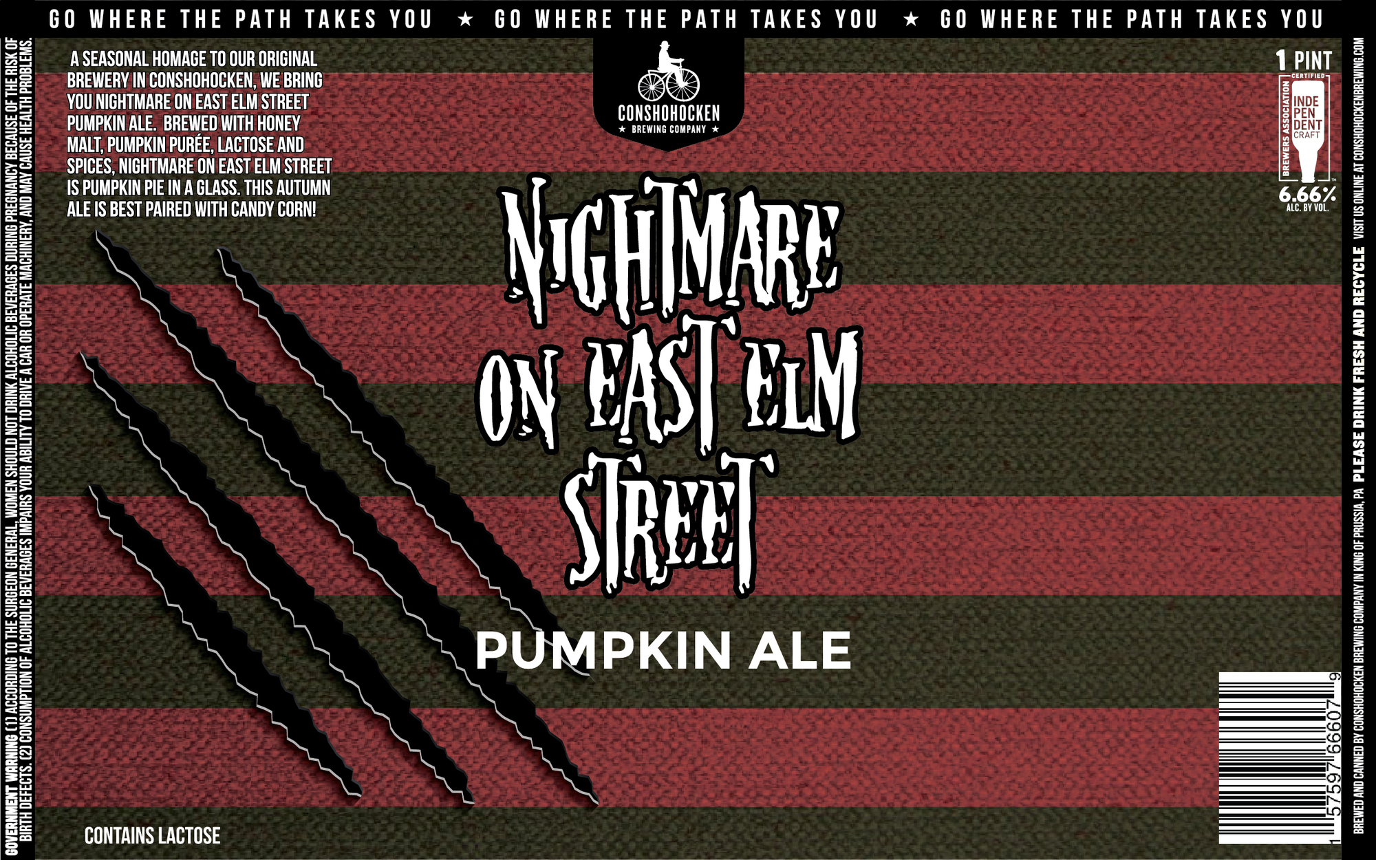 Conshohocken Nightmare on East Elm Street beer Label Full Size