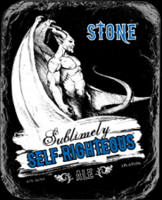 Stone Sublimely Self Righteous Ale Dry Hopped w/ Amarillo beer Label Full Size