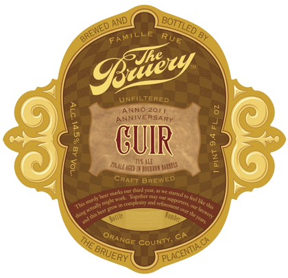 Bruery Cuir 3rd Anniversary beer Label Full Size