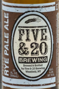 Five & 20 Rye Pale Ale beer Label Full Size