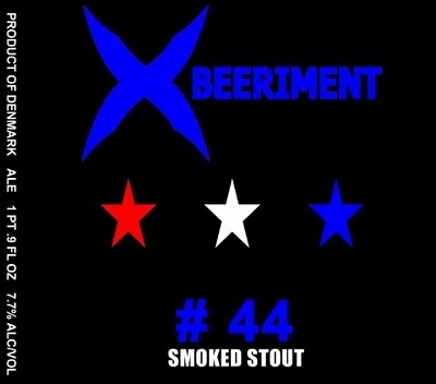 Amager Xbeeriment #44 beer Label Full Size