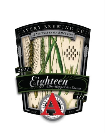 Avery 18th Anniversary beer Label Full Size
