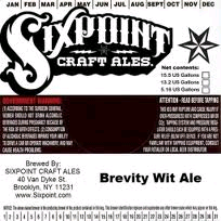 Sixpoint Brevity Wit beer Label Full Size
