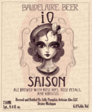 Jolly Pumpkin Baudelaire Series: iO Saison 2014 beer