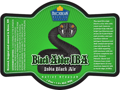 Buckbean Black Adder IBA beer Label Full Size