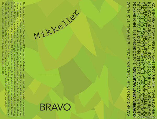 Mikkeller Single Hop Bravo beer Label Full Size