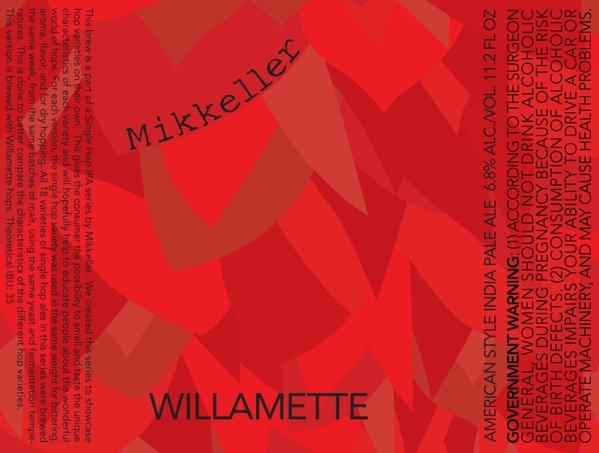 Mikkeller Single Hop Willamette beer Label Full Size