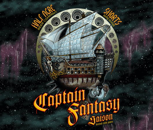 Half Acre + Short's Captain Fantasy beer Label Full Size