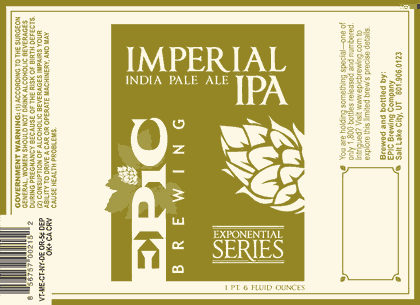 Epic Imperial IPA beer Label Full Size