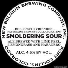 New Belgium + Fat Head's Smoldering Sour beer Label Full Size
