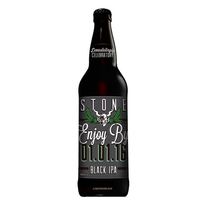 Stone Enjoy By 01.01.16 Black IPA beer Label Full Size