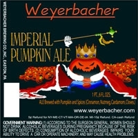 Weyerbacher Imperial Pumpkin 2010 beer Label Full Size