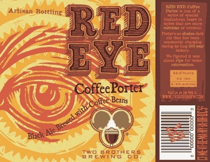 Two Brothers Red Eye Coffee Porter 2009 beer Label Full Size
