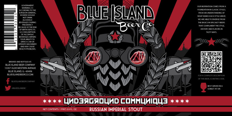 Blue Island Underground Communique beer Label Full Size