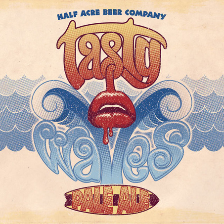 Half Acre Tasty Waves beer Label Full Size