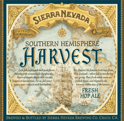 Sierra Nevada Southern Hemisphere Harvest 2010 beer Label Full Size