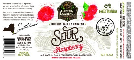 Captain Lawrence Hudson Valley Harvest Sour Raspberry beer Label Full Size