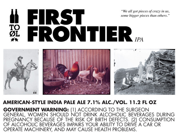 To Øl  First Frontier IPA beer Label Full Size