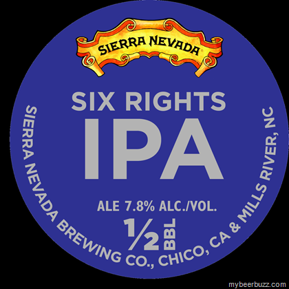 Sierra Nevada Six Rights beer Label Full Size