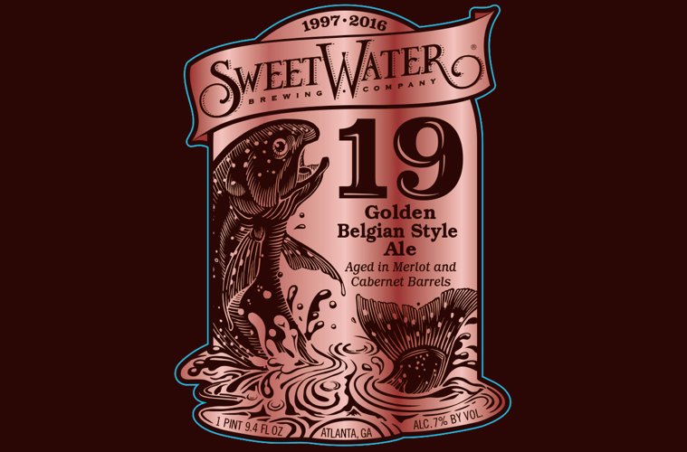 SweetWater 19th Anniversary beer Label Full Size