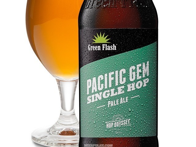Green Flash Hop Odyssey Pacific Gem beer Label Full Size