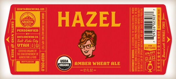 Uinta Organic Hazel Amber Wheat Ale beer Label Full Size