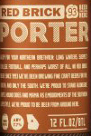 Red Brick Porter beer Label Full Size