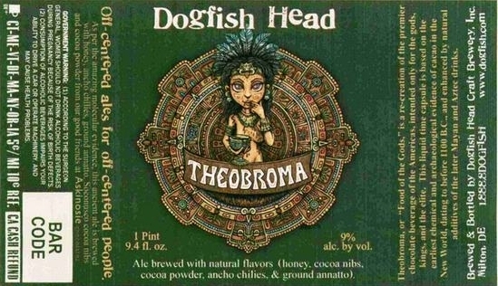 Dogfish Head Theobroma 2010 beer Label Full Size