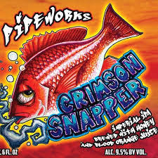 Pipeworks Crimson Snapper Imperial IPA with Blood Orange beer Label Full Size