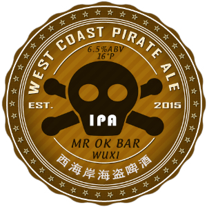 OK Bar West Coast Pirate IPA beer Label Full Size
