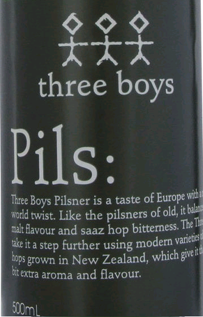 Three Boys Pils beer Label Full Size