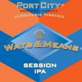 Port City Ways & Means Session IPA beer