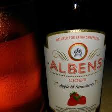 Albens Apple & Strawberry beer Label Full Size