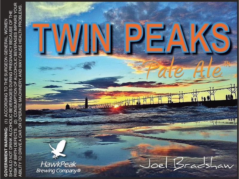 HBC Twin Peaks Pale Ale beer Label Full Size