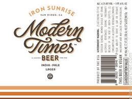 Modern Times Iron Sunrise beer Label Full Size