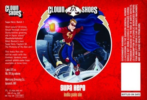 Clown Shoes Supa Hero IPA beer Label Full Size