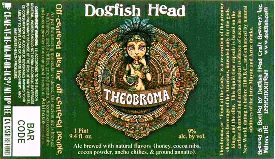 Dogfish Head Theobroma 2008 beer Label Full Size