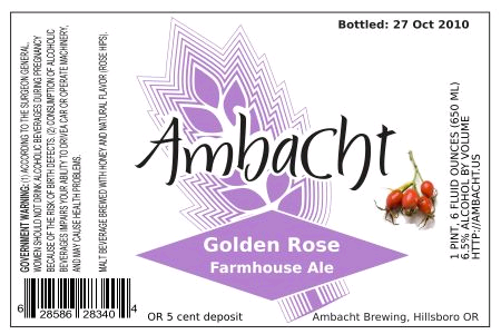Ambacht Golden Rose Ale beer Label Full Size