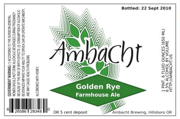 Ambacht Golden Rye Ale beer Label Full Size