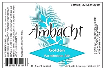 Ambacht Golden Farmhouse beer Label Full Size