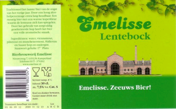 Emelisse Lentebock beer Label Full Size