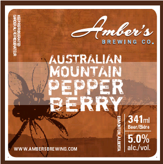 Amber's Australian Mountain Pepper Berry Lager beer Label Full Size