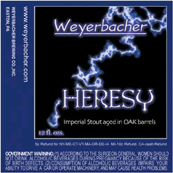 Weyerbacher Heresy 2010 beer Label Full Size