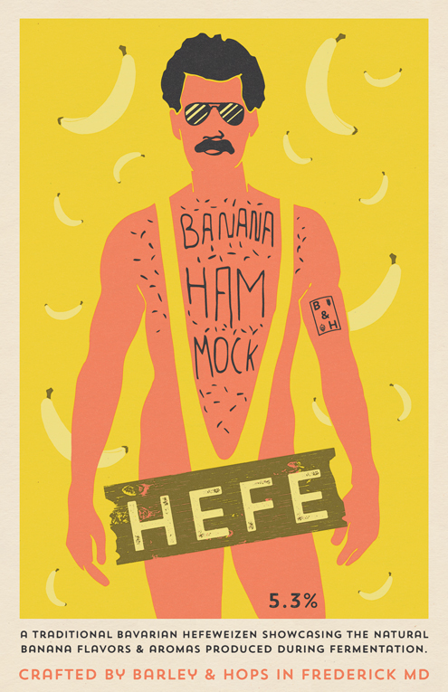 Barley and Hops Banana Hammock Hefeweisen beer Label Full Size