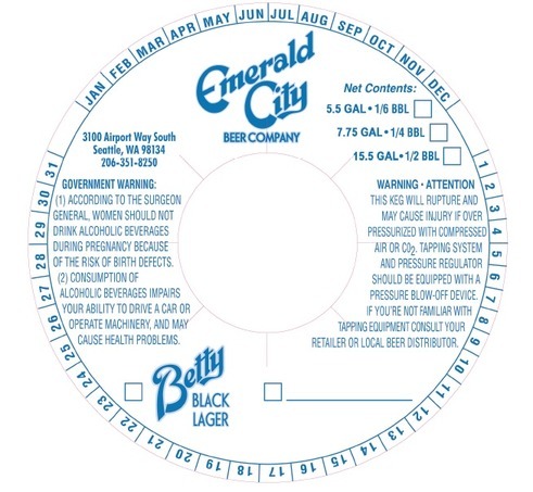 Emerald City Betty beer Label Full Size